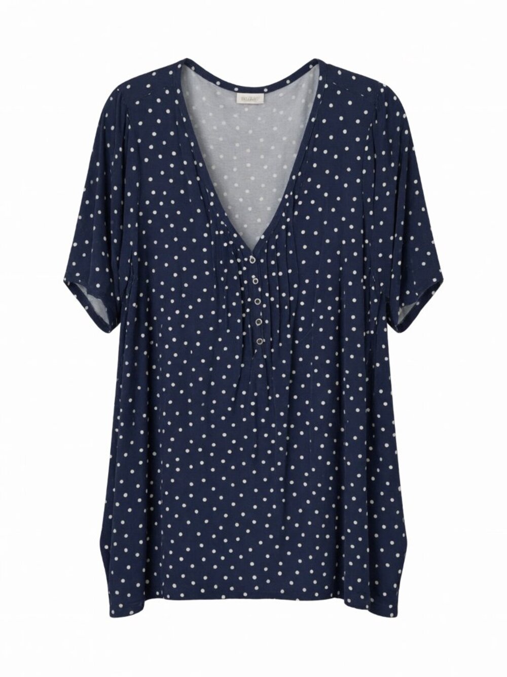 Avenue Navy White Women's Polka Dot Blouse Women L Navy